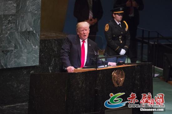 当地时间9月25日,第73届联合国大会一般性辩论在纽约联合国总部开幕。美国总统特朗普在会上发言。 记者 廖攀 摄 当地时间9月25日,第73届联合国大会一般性辩论在纽约联合国总部开幕。美国总统特朗普在会上发言。 记者 廖攀 摄